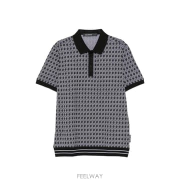 26 FW 칼라거펠트 모노그램 패턴 폴로 셔츠 745006561202 TP457287344