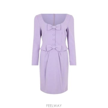 26 FW 모스키노 보우 디테일 페플럼 웨이스트 미니 드레스 T04310425 TP455161341