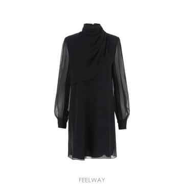 26 FW 발렌티노 가라바니 드레이프 실크 미니 드레스 BVALV093M TP458604152
