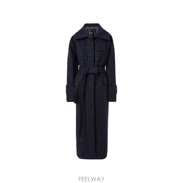 26 FW PINKO 라인스톤 장식 벨트 코트 107794A30W TP458602864