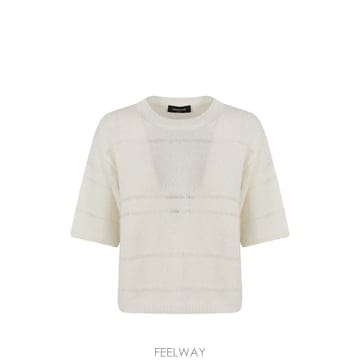 26 FW 파비아나필리피 Platinum sequin embellished open knit sweater