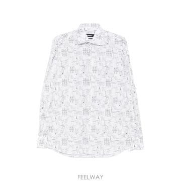 26 FW 칼라거펠트 그래픽 프린트 긴소매 셔츠 60500060563613 TP454507998