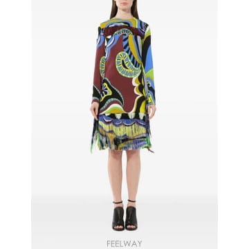 26 FW PUCCI 태슬 디테일 아트 프린트 드레스 77RG5077756 TP457509493