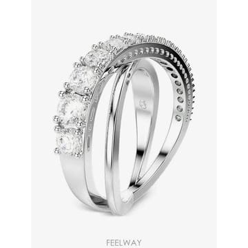 26 FW 스와로브스키 하이퍼볼라 크리스털 장식 크로스오버 링 5714955 TP457469065