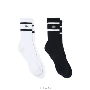 26 FW 라코스테 로고 아플리케 스트라이프 양말 세트 2p RA9189 TP457850882