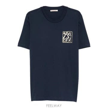 26 FW 마르니 로고 크루넥 티셔츠 HUMU0198IPUSCY88 TP455239035