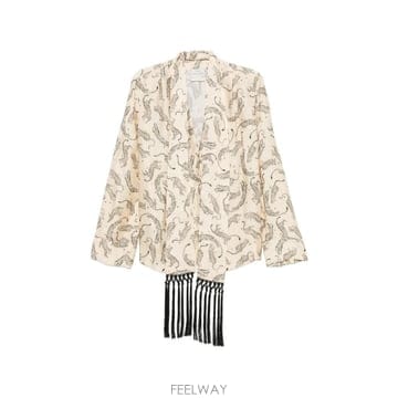 26 FW Forte Forte 레오파드 프린트 프린지 스카프 셔츠 15419MYSHIRT TP4578352