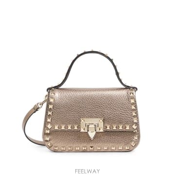 26 FW 발렌티노 가라바니 락스터드 라미네이티드 그레이니 카프스킨 스몰 핸드백 WB0T17GGE TP455