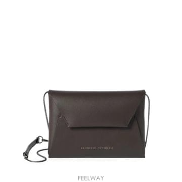26 FW 브루넬로 쿠치넬리 듀오 프레셔스 체인 카프스킨 포쉐트 백 MWXAD2722C8279 TP45610