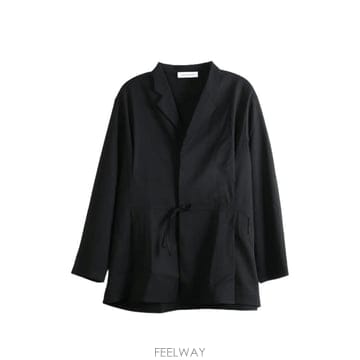 26 FW 키코 코스타디노브 드로스트링 웨이스트 노치드 라펠 재킷 KKAW26J0234 TP458548697