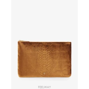 26 FW Elisabetta Franchi 크로커다일 프린트 벨벳 클러치 BS81A67E2 TP458547