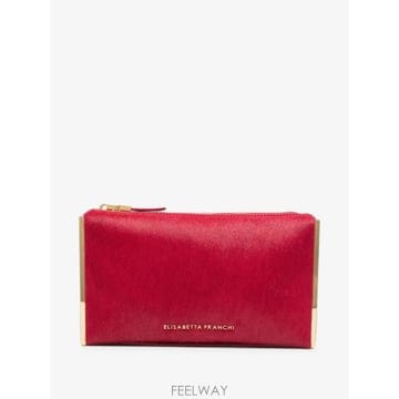 26 FW Elisabetta Franchi 카프 헤어 레터링 로고 토트 백 BS11A67E2 TP45854