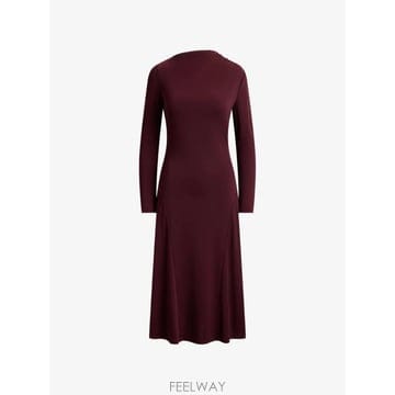 26 FW 로렌 랄프로렌 야밀라 드레이프 긴소매 드레스 200B27412002 TP458136059