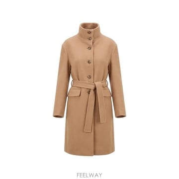 26 FW PINKO 하이 넥 앤 벨트 울 혼방 코트 107521A3FG TP457333892