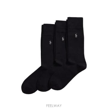 26 FW 폴로 랄프로렌 로고 자수 골지 트리밍 양말 449961967002 TP458482355