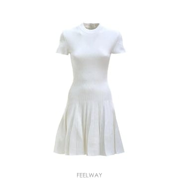 26 FW 발망 플리츠 스커트 반소매 미니 드레스 HF1R7510KK04 TP458540536