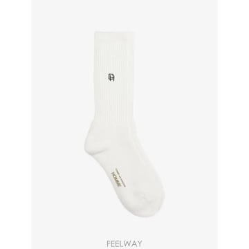 26 FW 꼼데가르송 옴므 로고 자수 골지 양말 HQK501 TP455332389