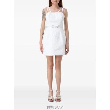 Elisabetta Franchi 26 FW Elisabetta Franchi jacquard effect belted mini dress E26 FW Elisabetta Franchi jacquard effect belted mini d