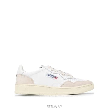 26 FW 오트리 메달리스트 화이트 레더 앤 시멘트 스웨이드 로우 스니커즈 AULMLS33 TP4595855
