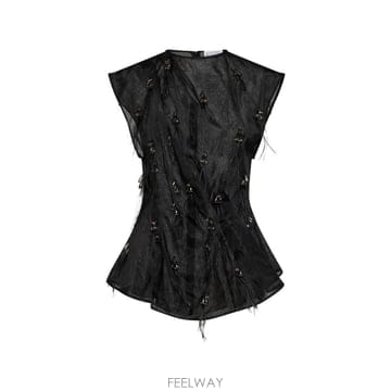 | Other Brand | 26 FW Giuseppe Di Morabito bead embellished pleated top 07FW26 FW Giuseppe Di Morabito bead embellished pleated to