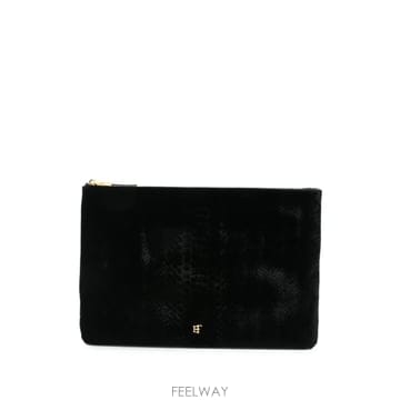 26 FW Elisabetta Franchi 벨벳 이펙트 로고 장식 클러치 BS81A67E2 TP459663
