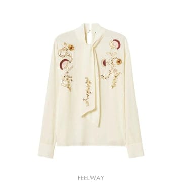 | Other Brand | 26 FW TWINSET crepe de Chine blouse with embroidery 262AP22426 FW TWINSET crepe de Chine blouse with embroidery 26
