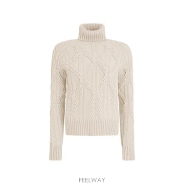 MOORER 26 FW ������ Anna Cws cable knit roll neck sweater ANNACWS TP4526 FW ������ Anna Cws cable knit roll neck sweater ANN