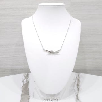 [럭스유] (새상품) 티파니앤코 티파니 노트 다이아몬드 펜던트 화이트골드 목걸이 70300354
