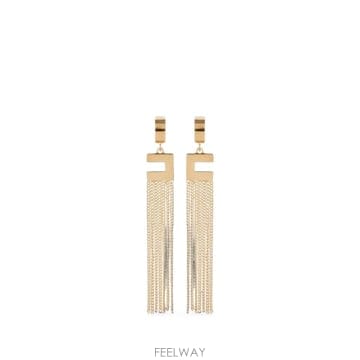 Elisabetta Franchi 26 FW Elisabetta Franchi drop earrings with logo OR8MC15EC T26 FW Elisabetta Franchi drop earrings with logo OR8MC
