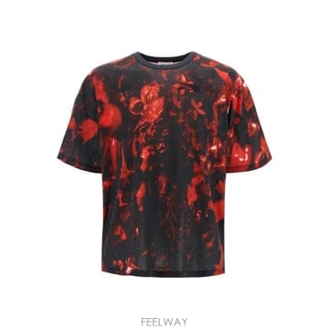 (해외배송) Alexander McQueen 알렉산더 맥퀸 왁스 플로럴 프린트 크루넥 티셔츠 794638QX