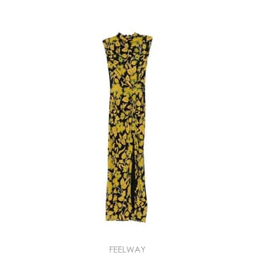 26 FW 다이앤본퍼스텐버그 Apollo floral print ruched midi dress D995XA