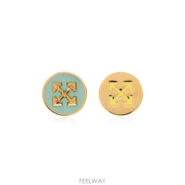(해외배송) 오프화이트 오프화이트 로고 인그레이빙 이어링 OWOD2AES26MET001