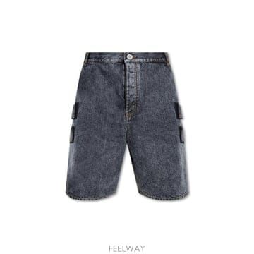 (해외배송) 발망 Balmain 디스트레스드 데님 쇼츠 AH1MB010DD10