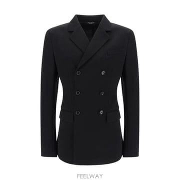 (해외배송) 돌체앤가바나 Dolce Gabbana 더블 브레스티드 저지 재킷 G2SY1THU7PR