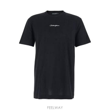 (해외배송) 돌체앤가바나 Dolce Gabbana 로고 자수 크루넥 티셔츠 G8RN8ZG7P0C