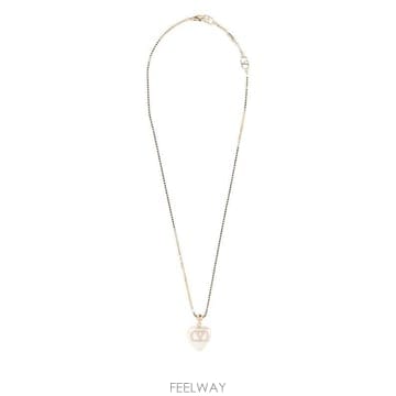 (해외배송) 발렌티노 Valentino Vlogo Strass 하트 펜던트 목걸이 9W2J0CB4EXE