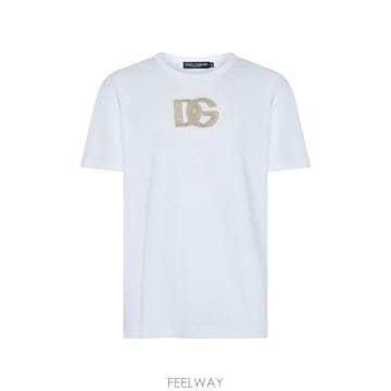 (해외배송) 돌체앤가바나 Dolce Gabbana 로고 자수 티셔츠 G8PV1ZG7Q1Y