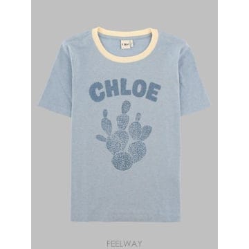 인더샵 Chloe 끌로에 블루 반팔 티셔츠