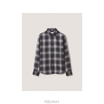 인더샵 Maison Kitsune 메종키츠네 체크 블랙 셔츠