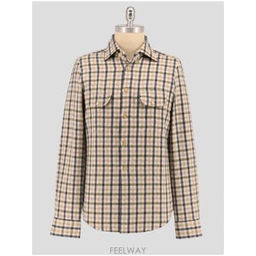 인더샵 Kiton 키톤 체크 베이지 셔츠