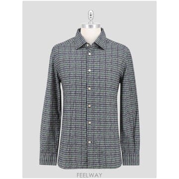인더샵 Kiton 키톤 블루 체크 셔츠