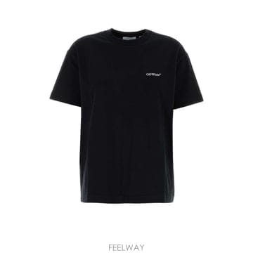 인더샵 Off-White 오프화이트 블랙 반팔 티셔츠