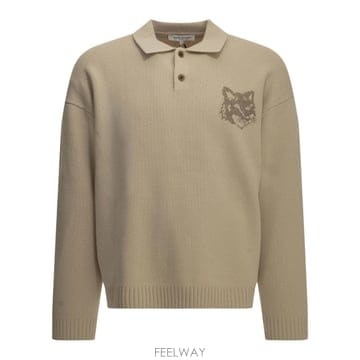 인더샵 Maison Kitsune 메종키츠네 베이지 폴로 셔츠