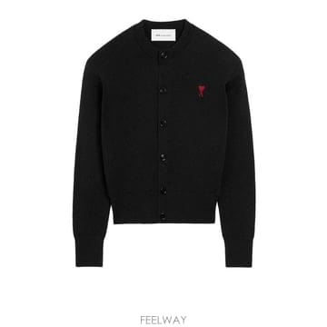 26FW 아미 크루넥 울 가디건 FKC361 001 009 NOIR