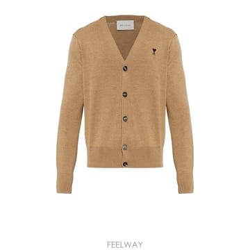26FW 아미 ADC 울 V넥 가디건 HKC361 001 QA335 CAMEL
