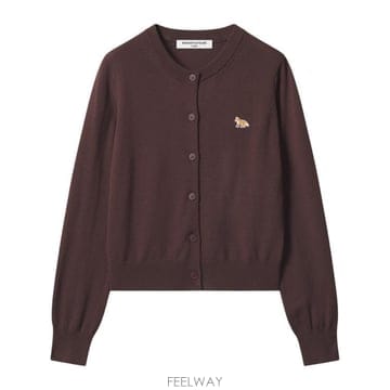 26FW 메종키츠네 베이비 폭스 메리노 레귤러 가디건 PW00502KT1181 0553 BROWN
