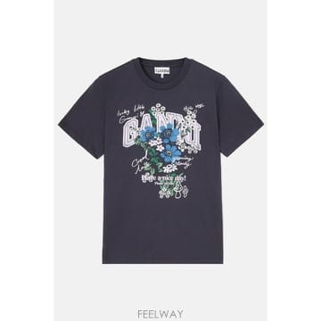 26 F/W 가니 베이직 코튼 릴렉스 티셔츠 플라워 프린트 A1050 B0032491417