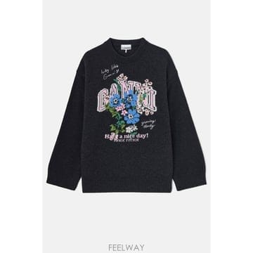 26 F/W 가니 그래픽 울 오버사이즈 스웨터 플라워 A1150054 B0032491421