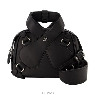22 F/W 쿠레주 X 루프 바게트 백 COURREGES 레더 블랙  B0732491597