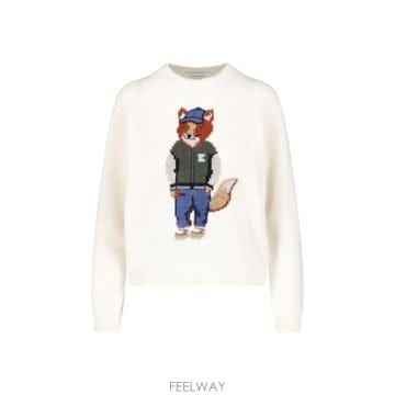 26FW 메종키츠네 스웨터 MRWKJ09KT1241 0383 CREAM
